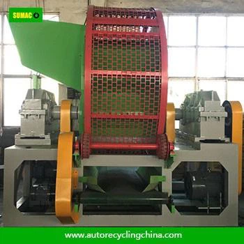 Whole Waste Tyre Recycling Shredder With Twin Shafts